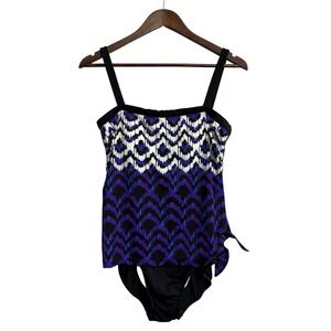 Maxine of Hollywood one piece swimsuit womens 14 colorful adjustable strap beach